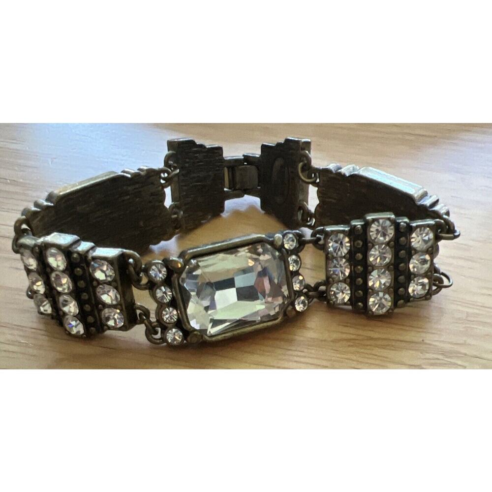 Lia Sophia Bracelet Large & Small Rhinestones‎ Stretch Clasp Dressy Casual